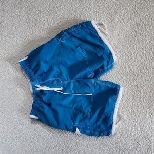 RS Surf Hawaiian blue and white striped swimming trunk board shorts